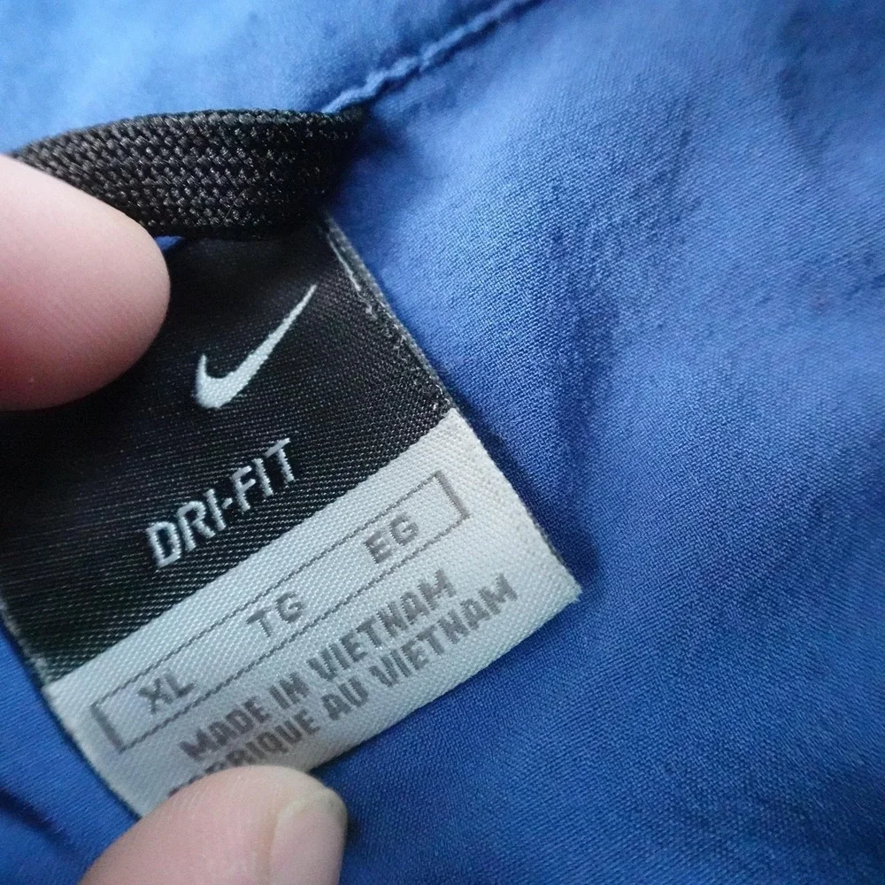 Nike Pullover Mens‎ XL Blue Dri FIT 1/2 Zip Windbreaker Jacket Golf Athletic Y2K